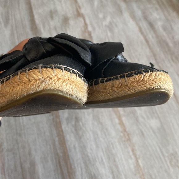 Sam Edelman Lynda Black Leather Bow Front Espadrille Mules Slide 7.5 - Picture 5 of 6